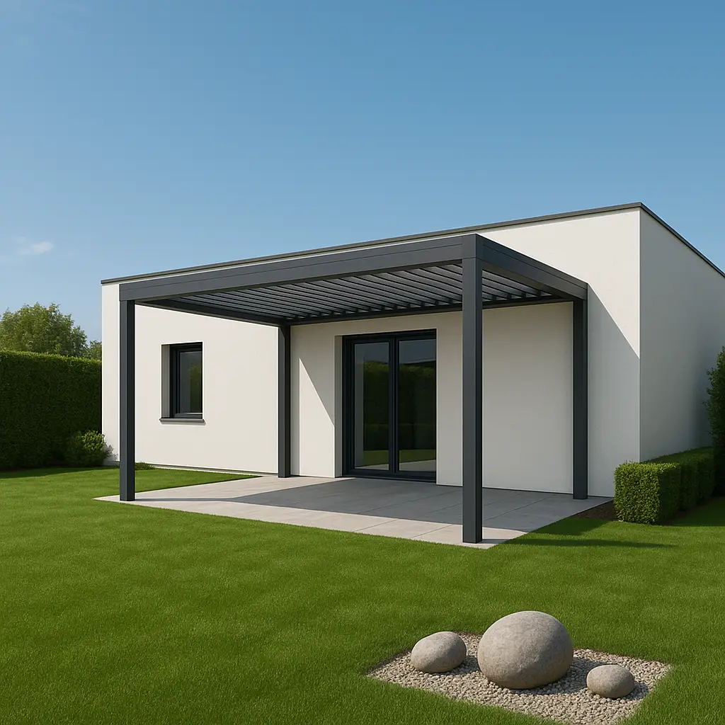 nowoczesna pergola na tarasie